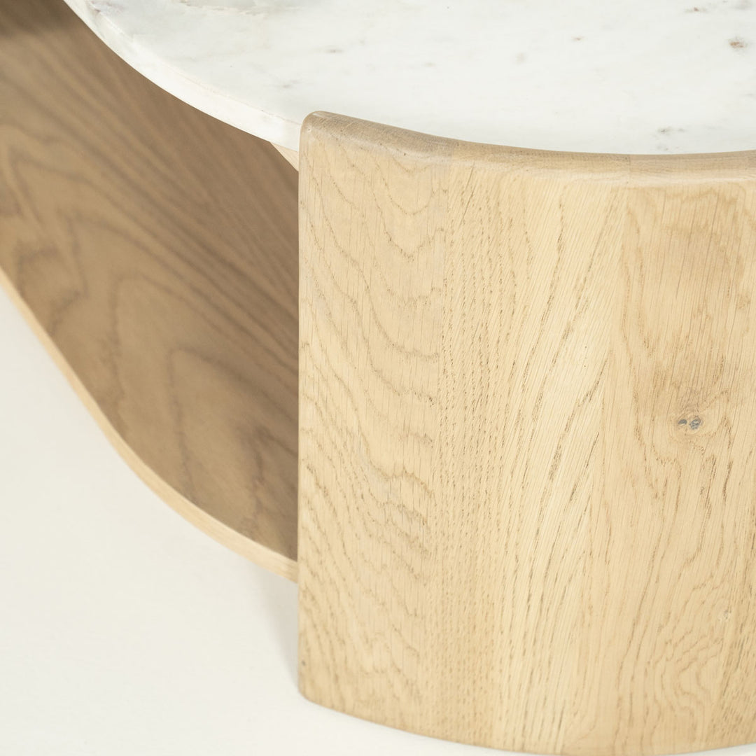 Salontafel Don – eikenhout, eikenfineer & marmer naturel