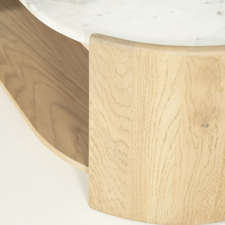 Salontafel Don – eikenhout, eikenfineer & marmer naturel