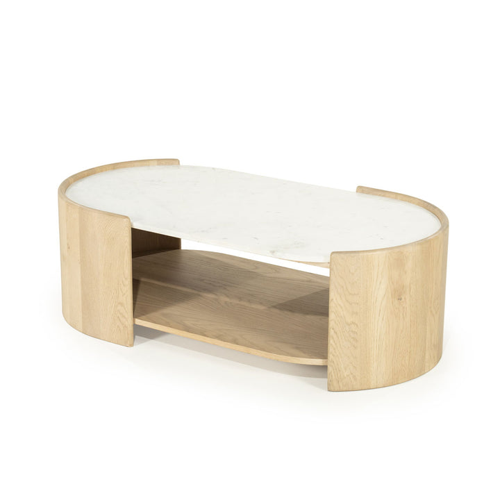 Salontafel Don – eikenhout, eikenfineer & marmer naturel