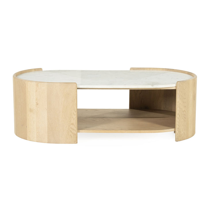 Salontafel Don – eikenhout, eikenfineer & marmer naturel