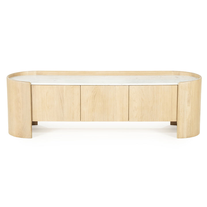 TV meubel Don – eikenhout, eikenfineer & marmer naturel 165cm