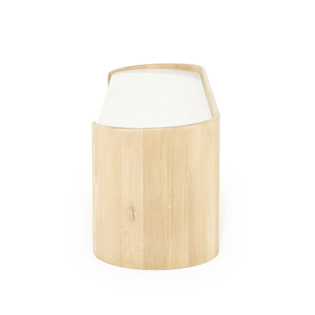 TV meubel Don – eikenhout, eikenfineer & marmer naturel 165cm