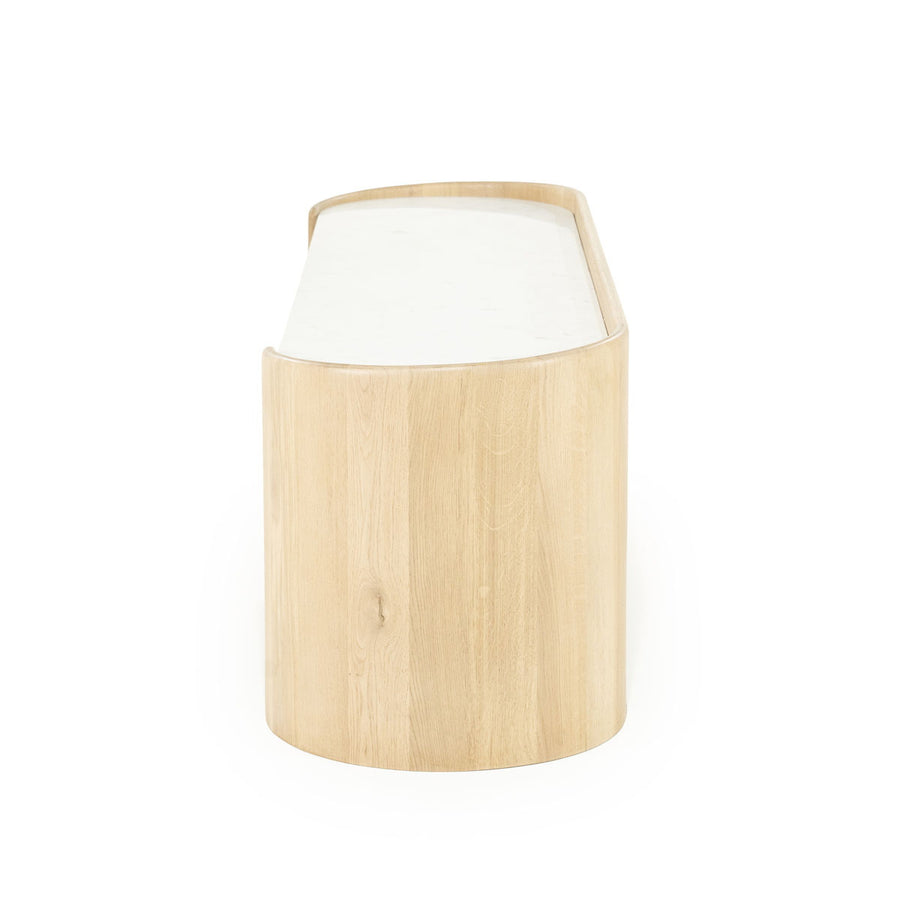 TV meubel Don – eikenhout, eikenfineer & marmer naturel 165cm