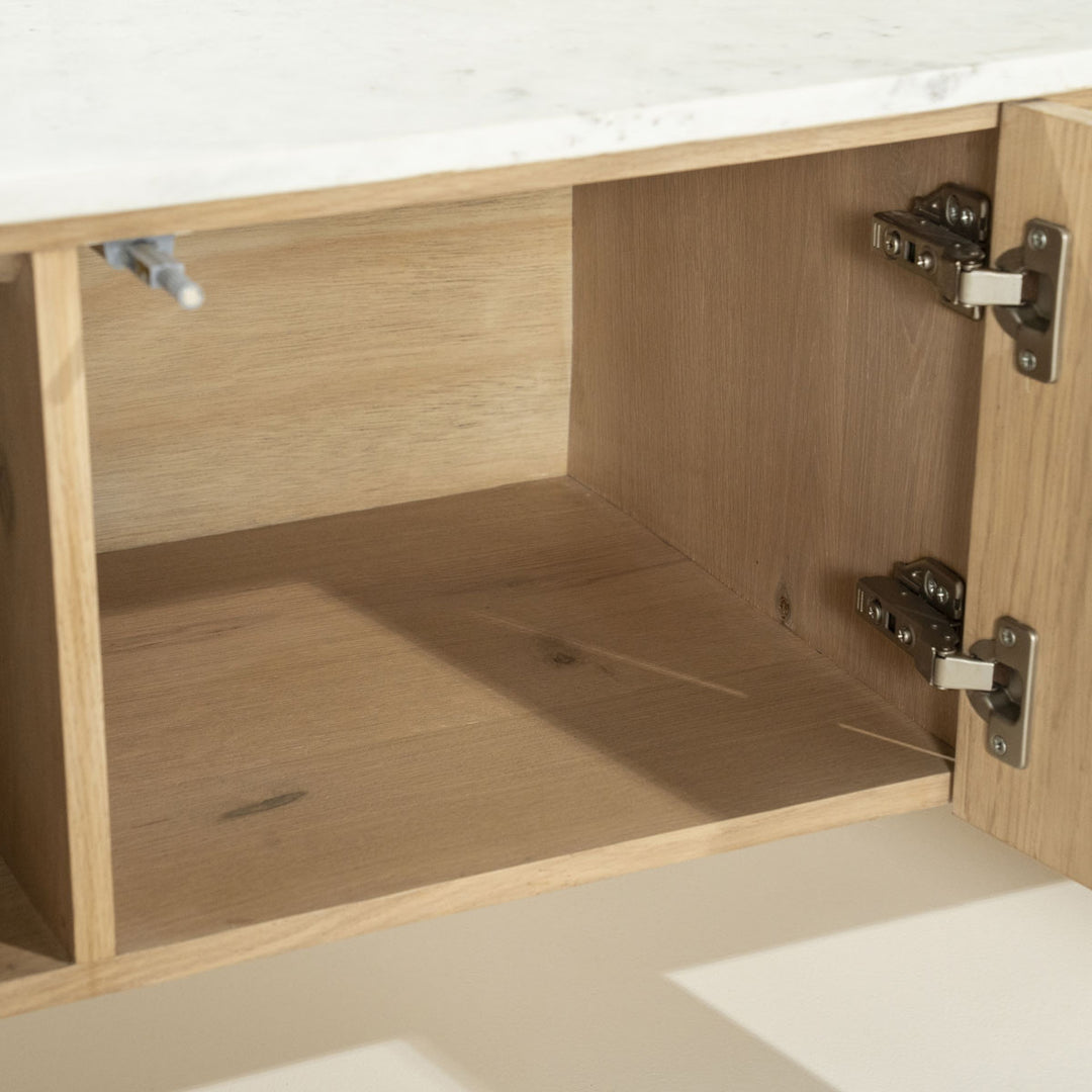 TV meubel Don – eikenhout, eikenfineer & marmer naturel 165cm