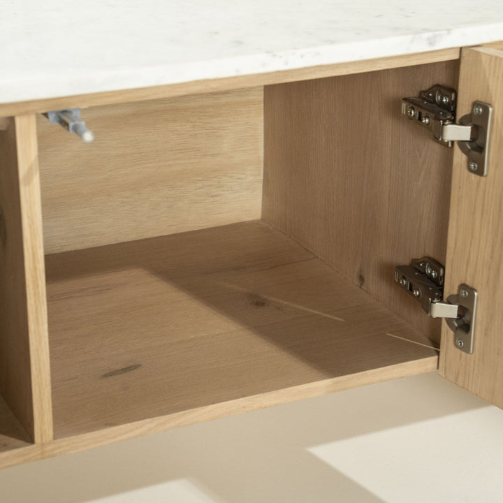 TV meubel Don – eikenhout, eikenfineer & marmer naturel 165cm