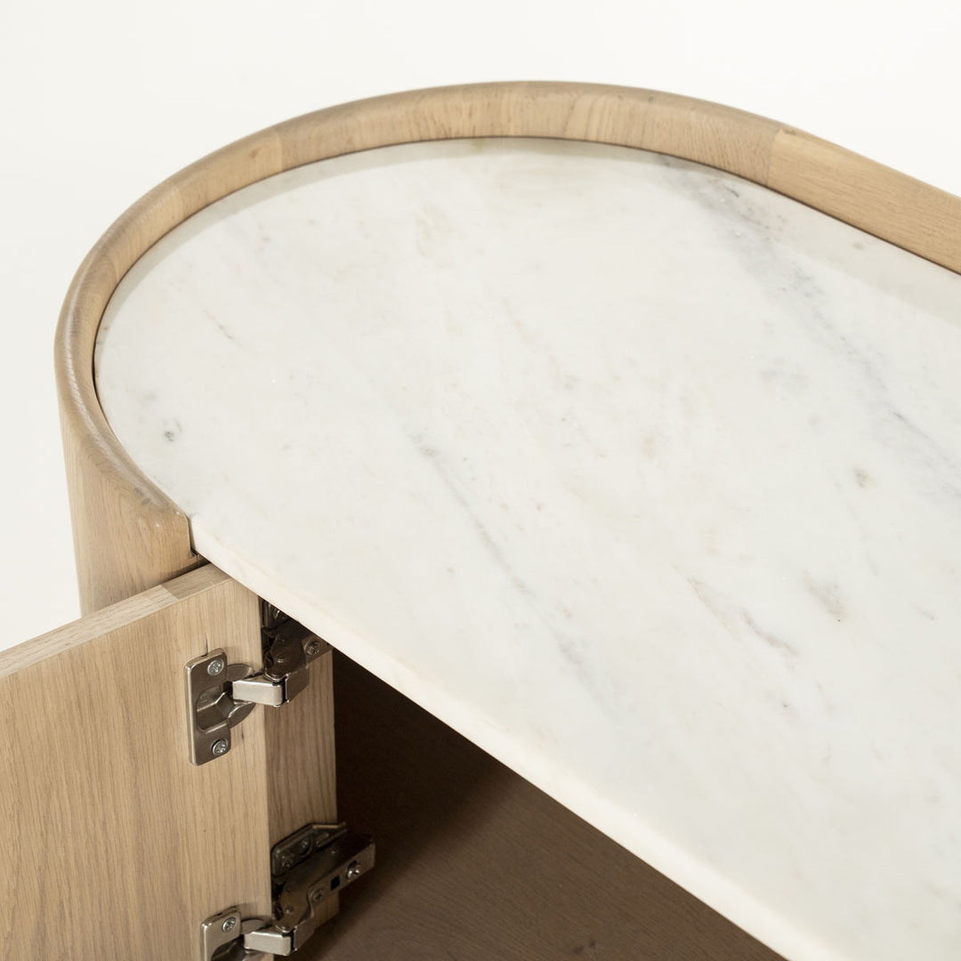 TV meubel Don – eikenhout, eikenfineer & marmer naturel 240cm