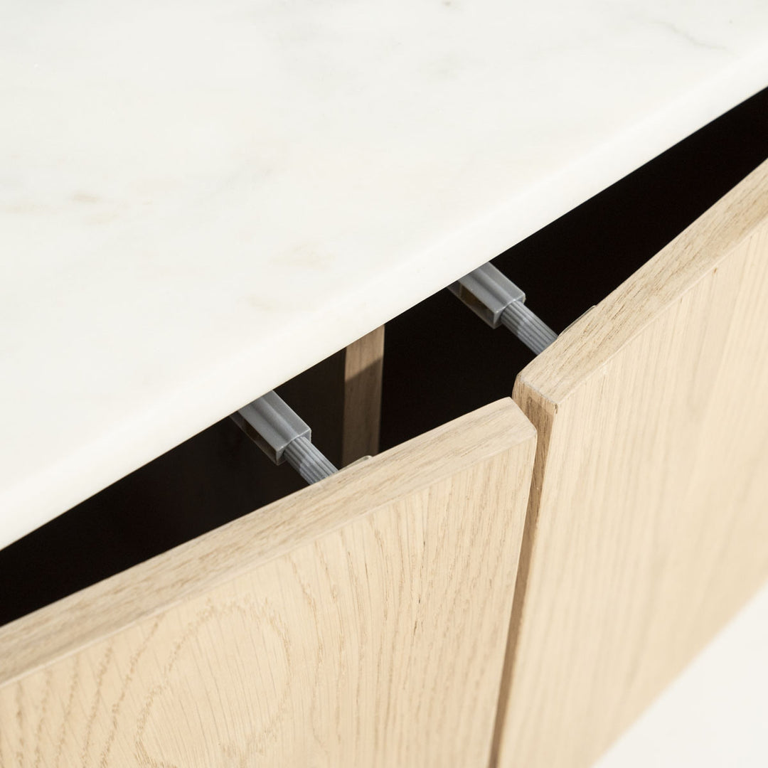 TV meubel Don – eikenhout, eikenfineer & marmer naturel 240cm