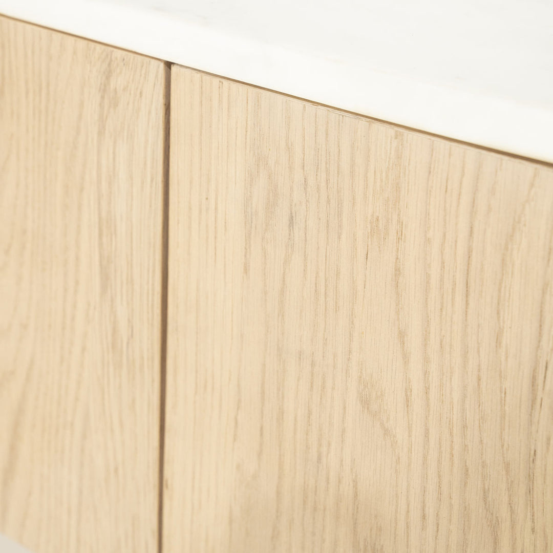 TV meubel Don – eikenhout, eikenfineer & marmer naturel 240cm