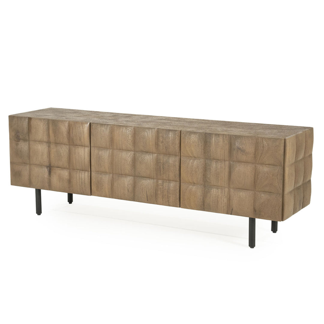 TV meubel Felix – mangohout & ijzer bruin 160cm