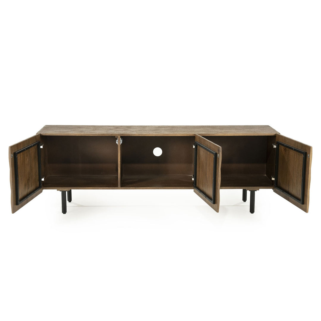 TV meubel Felix – mangohout & ijzer bruin 160cm