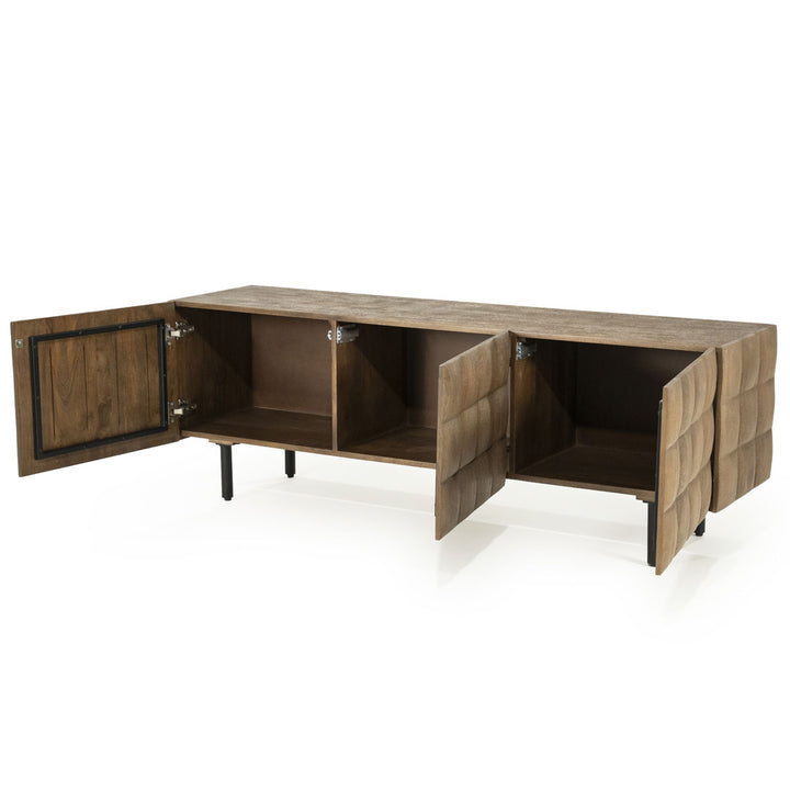 TV meubel Felix – mangohout & ijzer bruin 160cm