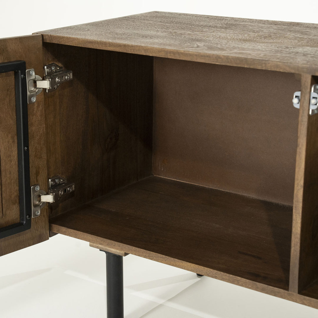 TV meubel Felix – mangohout & ijzer bruin 160cm
