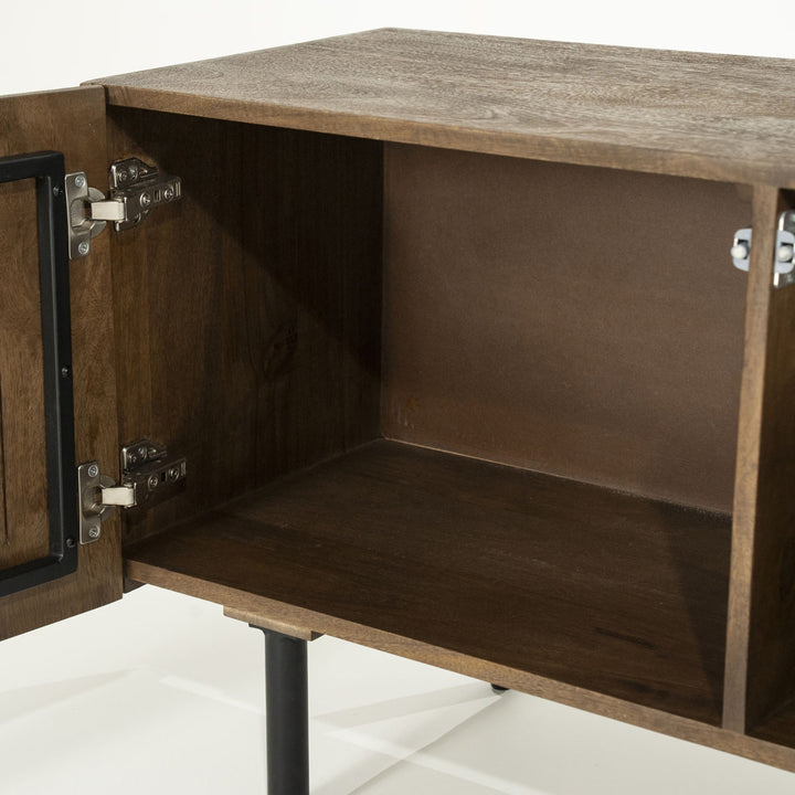 TV meubel Felix – mangohout & ijzer bruin 160cm