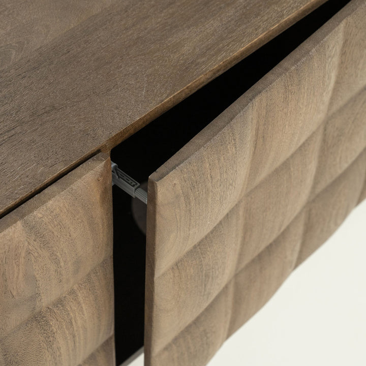 TV meubel Felix – mangohout & ijzer bruin 160cm