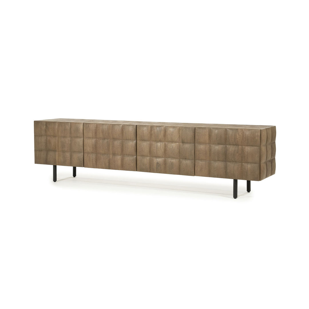 TV meubel Felix – mangohout & ijzer bruin 214cm