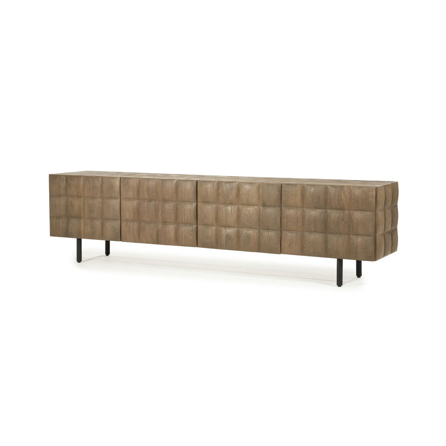 TV meubel Felix – mangohout & ijzer bruin 214cm