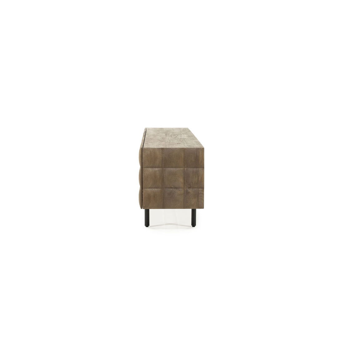 TV meubel Felix – mangohout & ijzer bruin 214cm