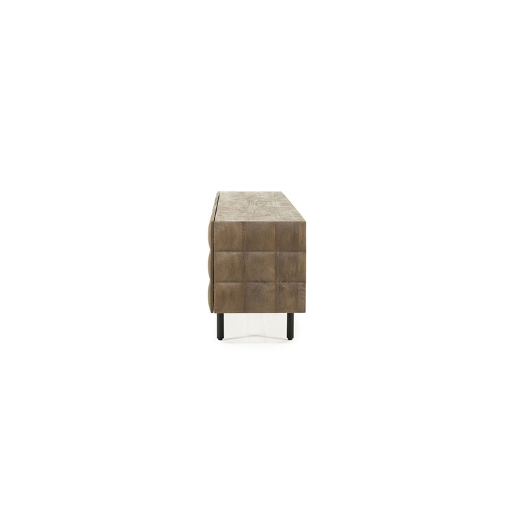 TV meubel Felix – mangohout & ijzer bruin 214cm