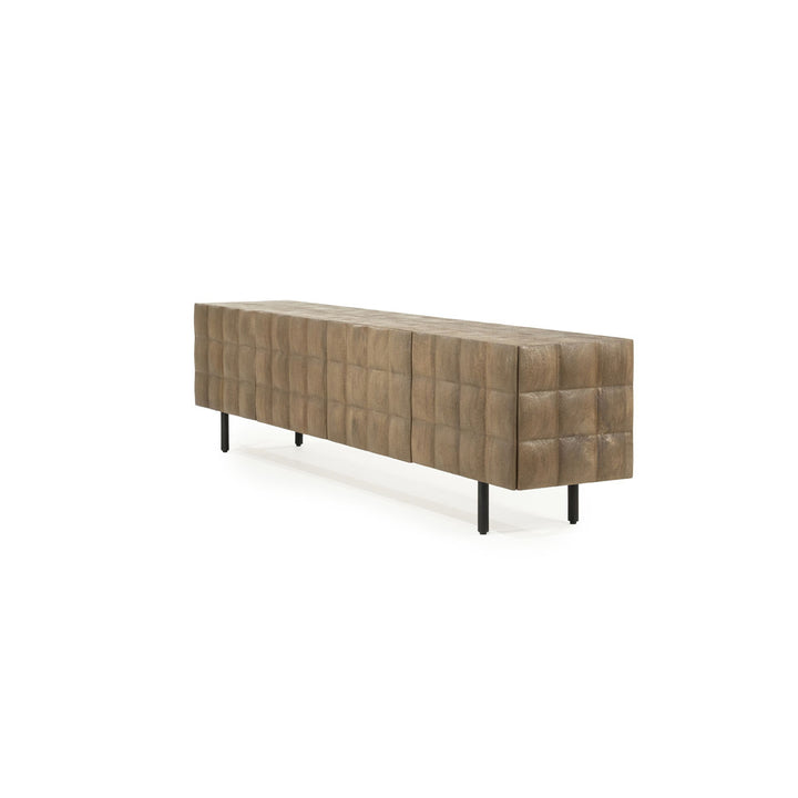 TV meubel Felix – mangohout & ijzer bruin 214cm