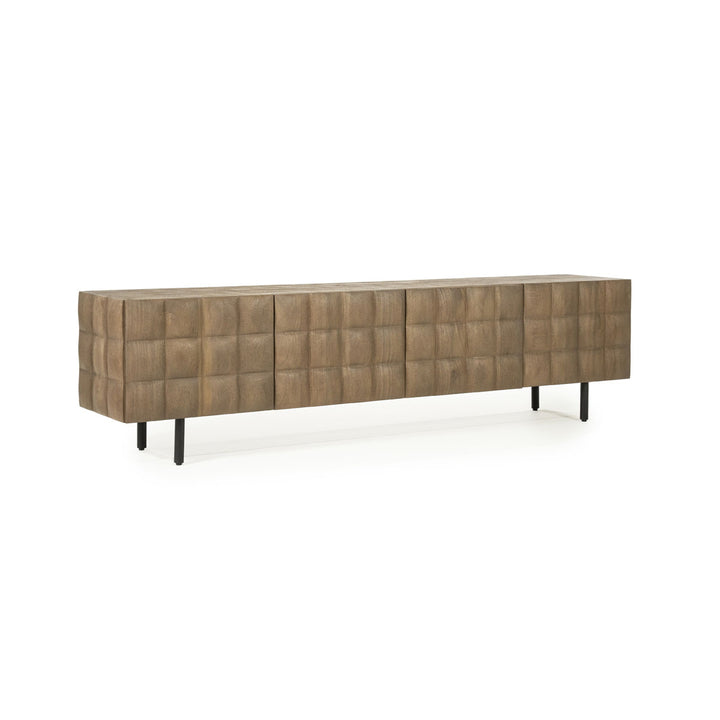 TV meubel Felix – mangohout & ijzer bruin 214cm