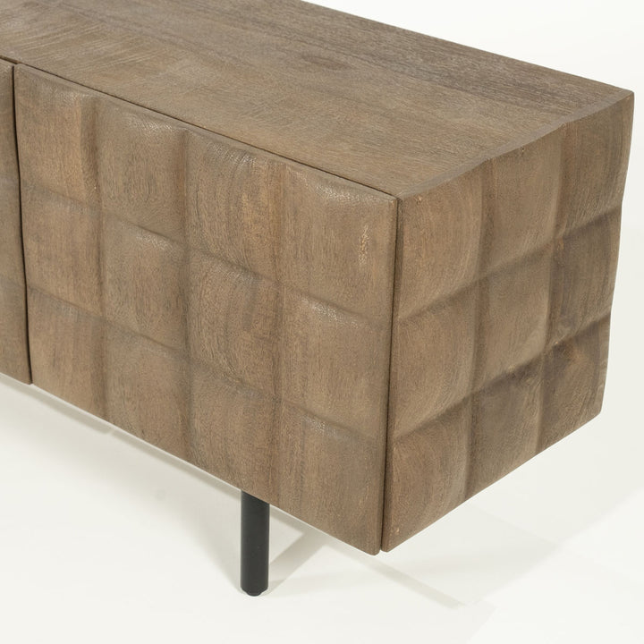 TV meubel Felix – mangohout & ijzer bruin 214cm