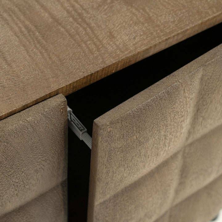 TV meubel Felix – mangohout & ijzer bruin 214cm