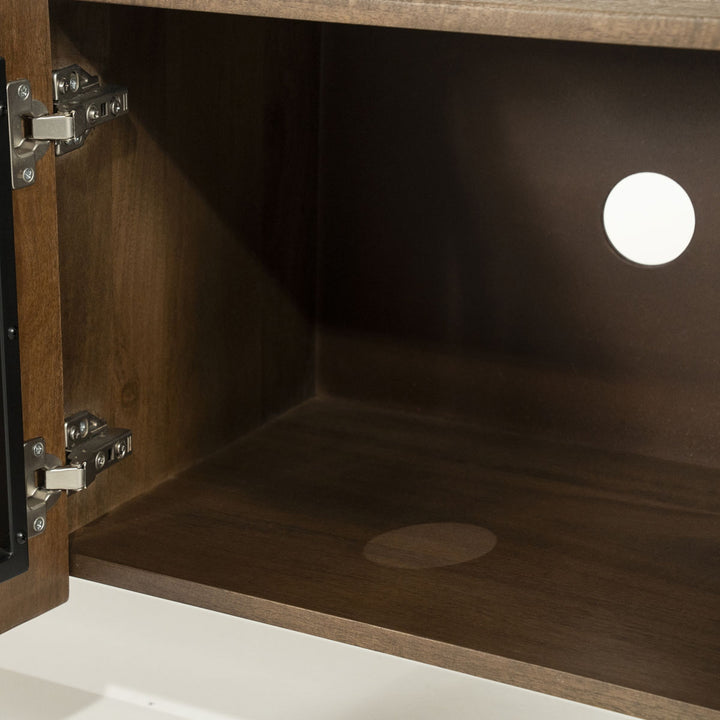 TV meubel Felix – mangohout & ijzer bruin 214cm