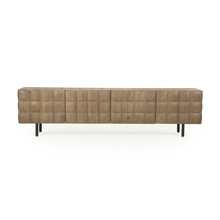 TV meubel Felix – mangohout & ijzer bruin 214cm