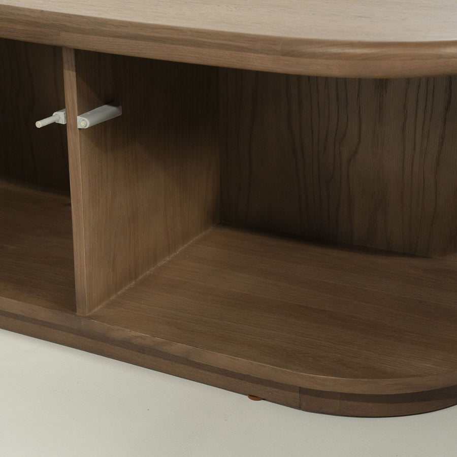 TV meubel Josh – eikenhout & eikenfineer bruin 240cm