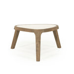 Salontafel Fred – mangohout & marmer bruin small