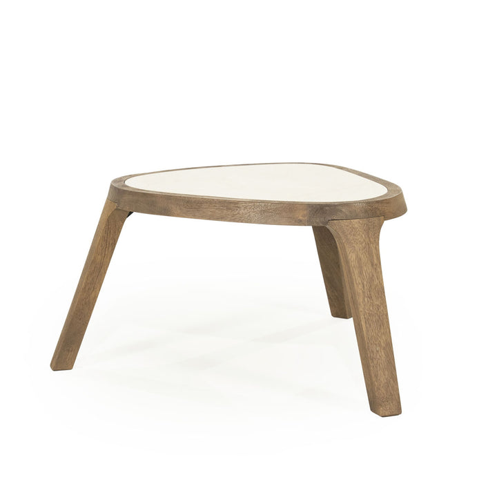 Salontafel Fred – mangohout & marmer bruin small