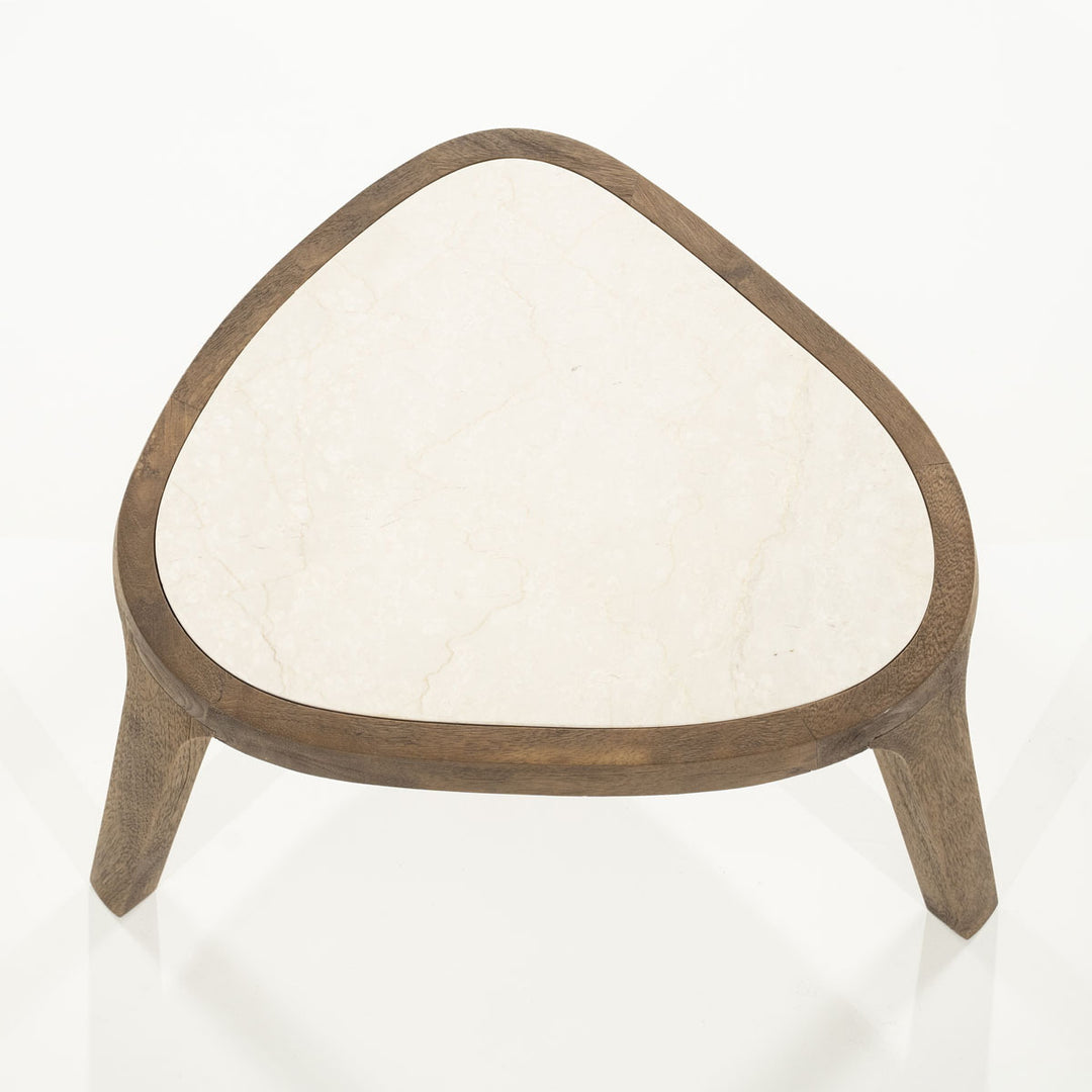 Salontafel Fred – mangohout & marmer bruin small