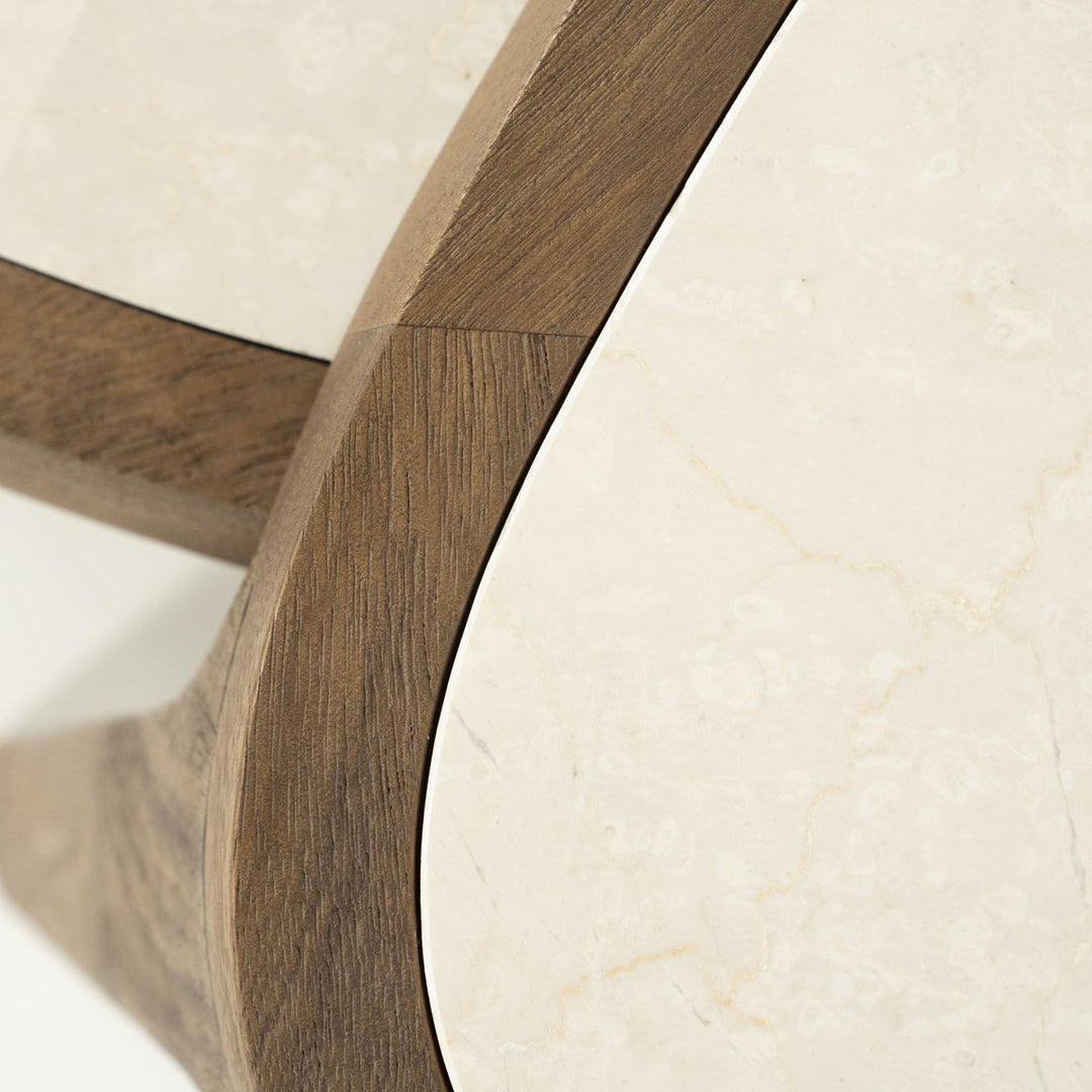 Salontafel Fred – mangohout & marmer bruin small