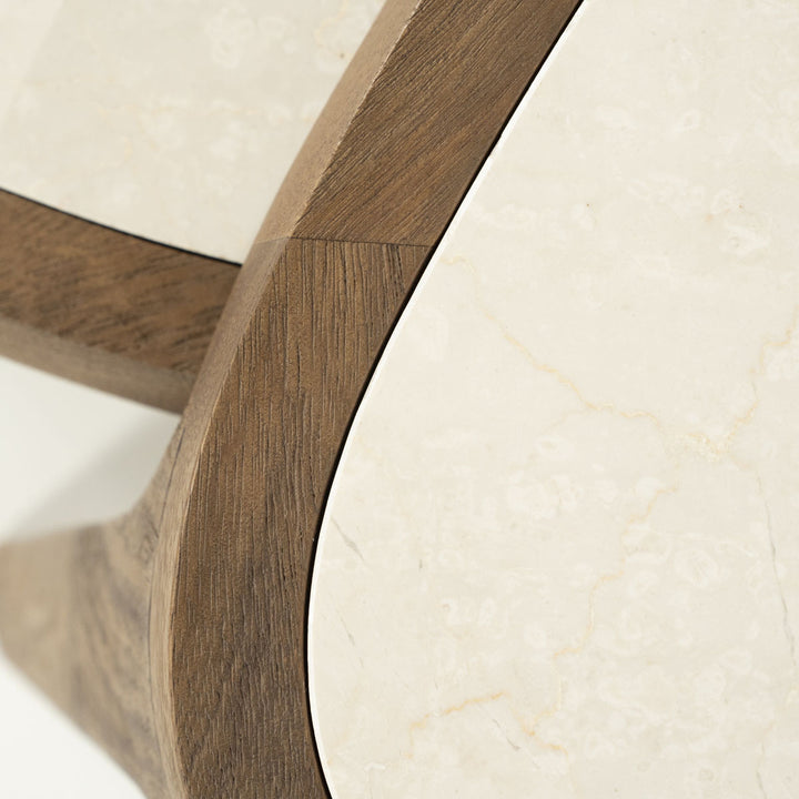 Salontafel Fred – mangohout & marmer bruin small