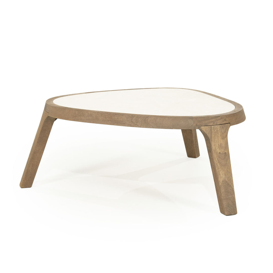 Salontafel Fred – mangohout & marmer bruin large