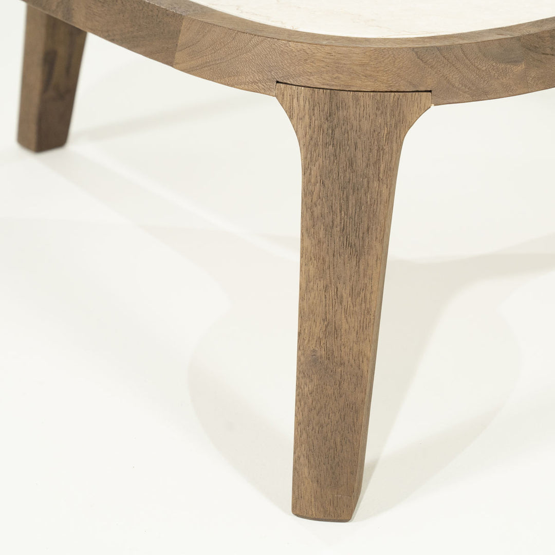 Salontafel Fred – mangohout & marmer bruin large