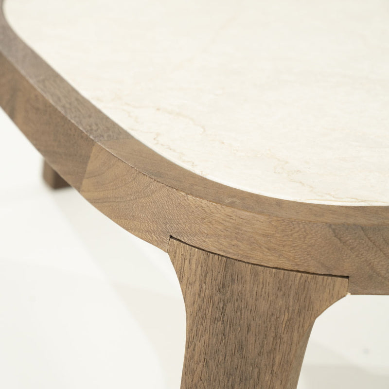 Salontafel Fred – mangohout & marmer bruin large