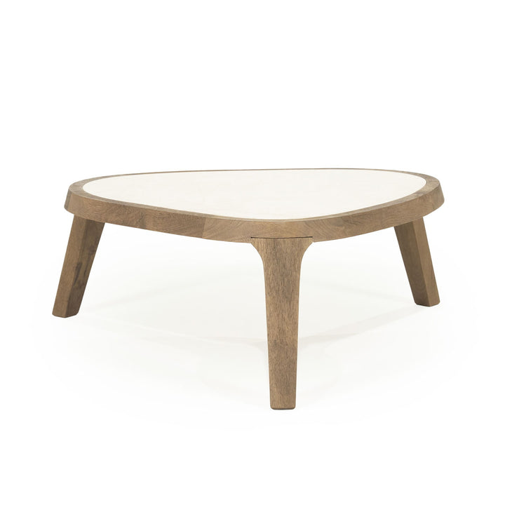 Salontafel Fred – mangohout & marmer bruin large