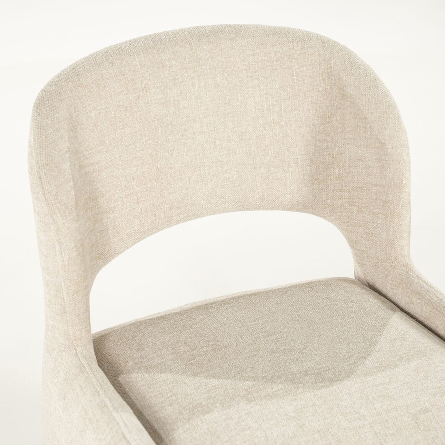 Stoel Odette – stof & metaal beige serene