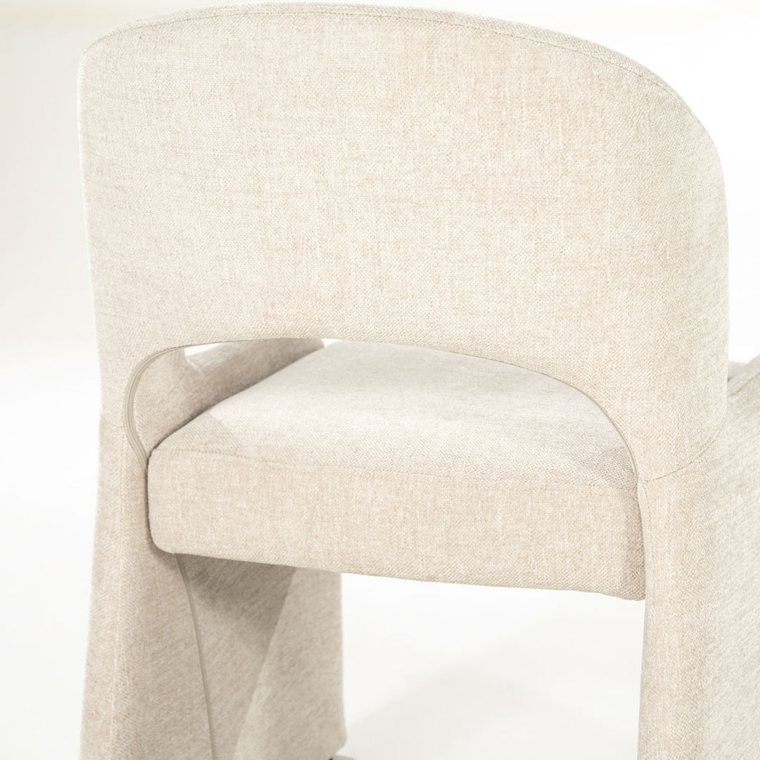 Stoel Odette – stof & metaal beige serene