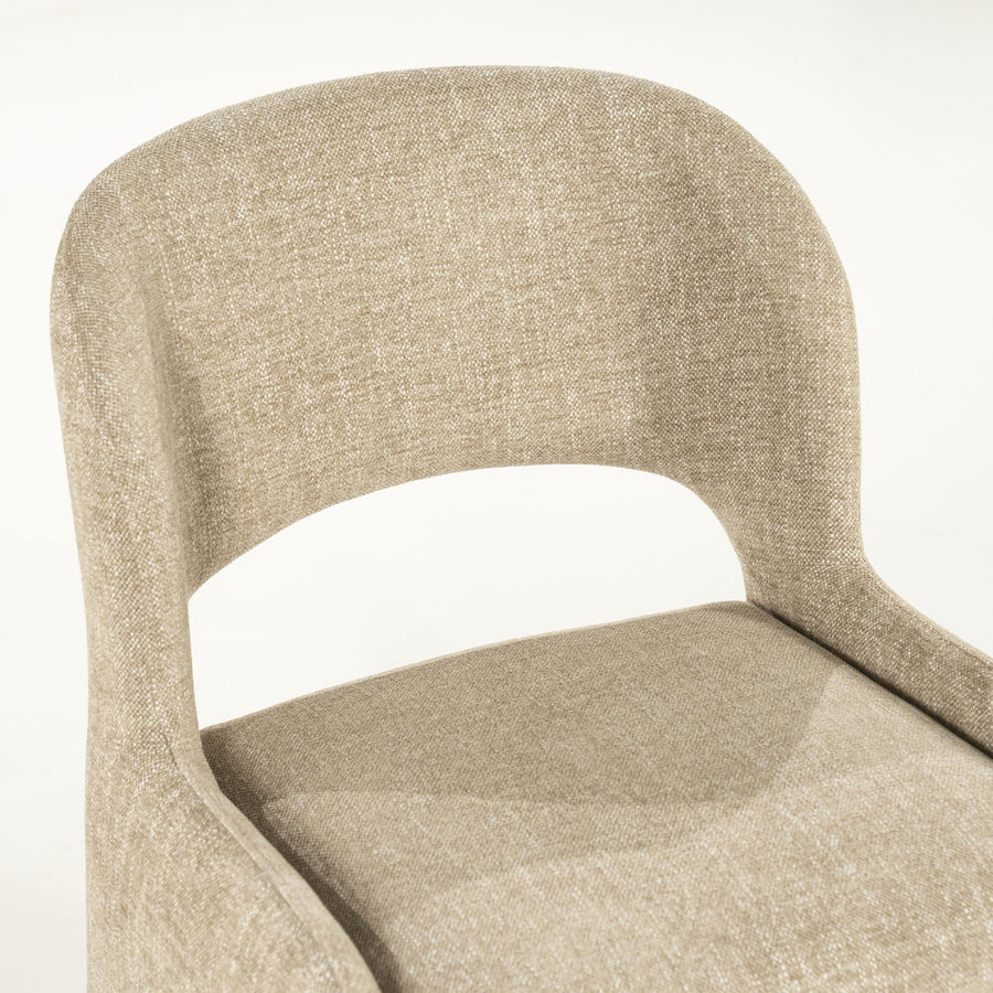 Stoel Odette – stof & metaal taupe serene