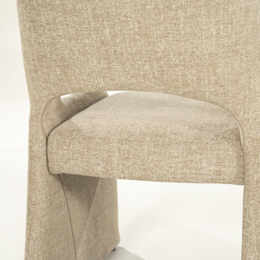 Stoel Odette – stof & metaal taupe serene