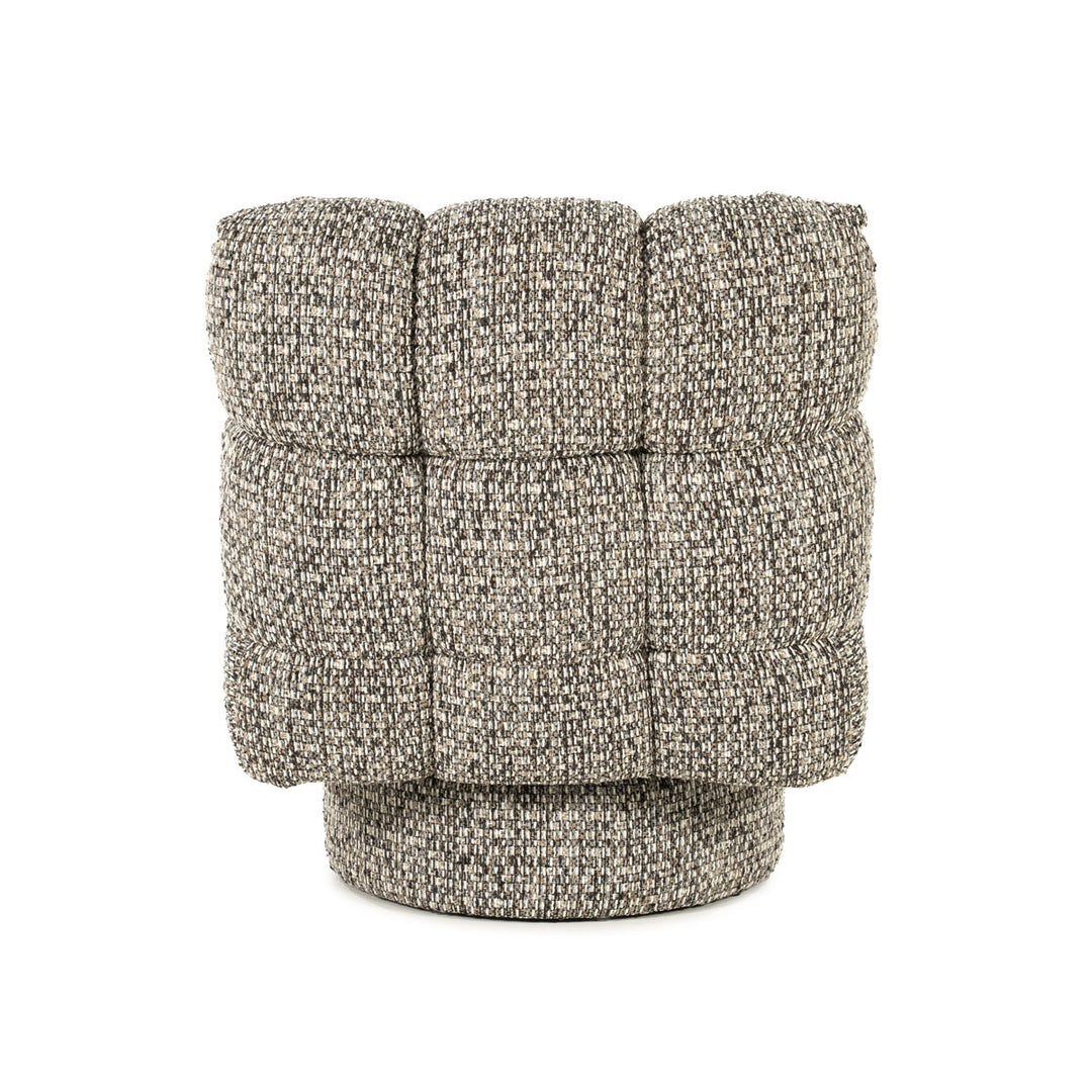 Fauteuil Fenna – stof & hout taupe vive