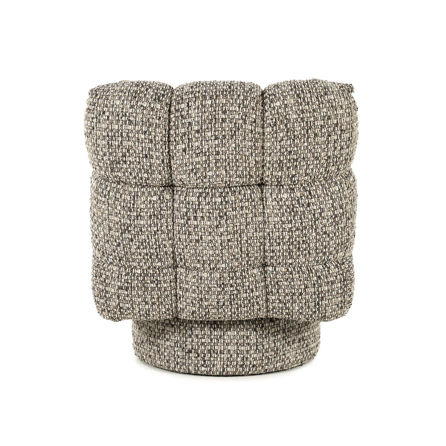Fauteuil Fenna – stof & hout taupe vive