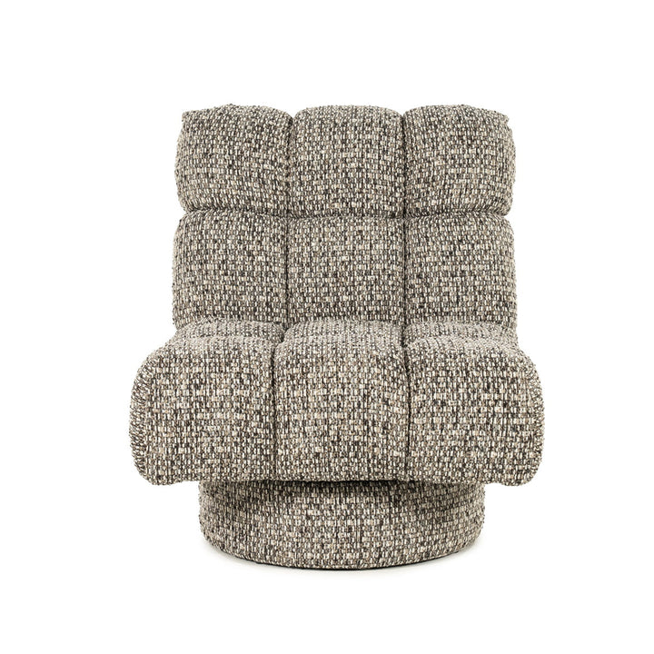 Fauteuil Fenna – stof & hout taupe vive