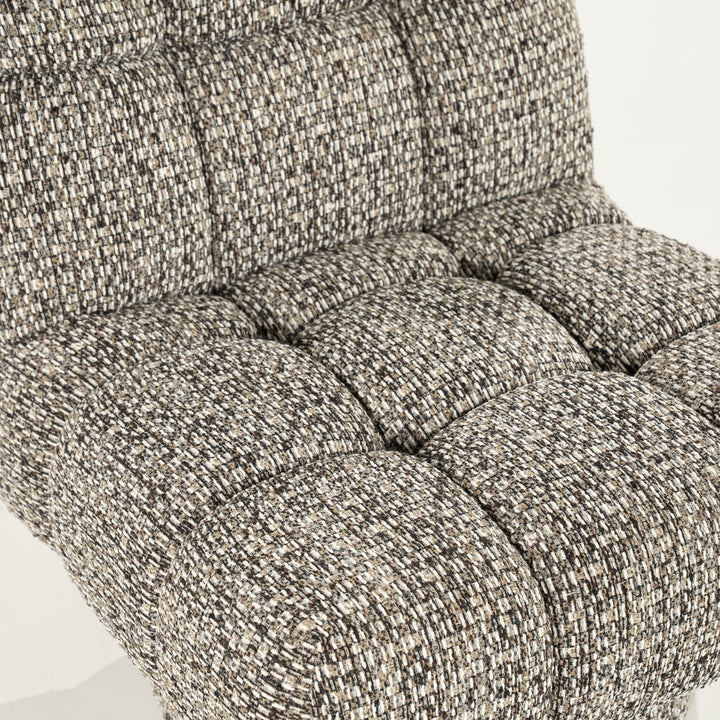 Fauteuil Fenna – stof & hout taupe vive