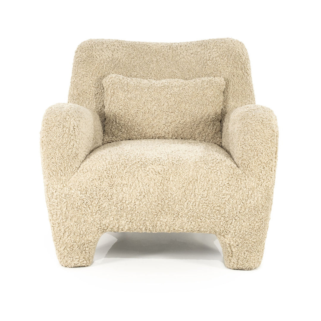 Fauteuil Shaun – stof & hout taupe sheep