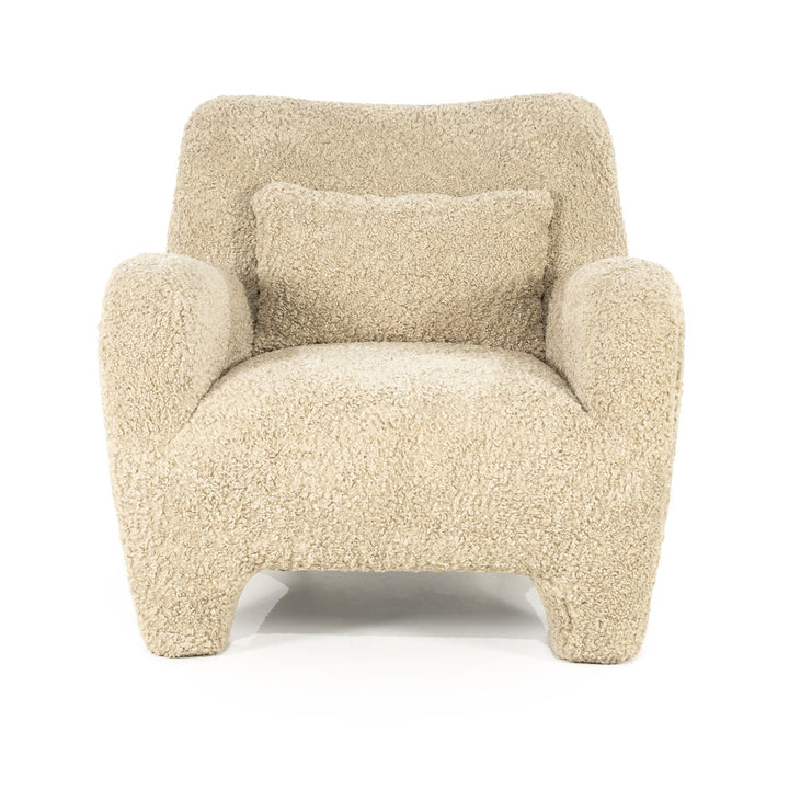 Fauteuil Shaun – stof & hout taupe sheep