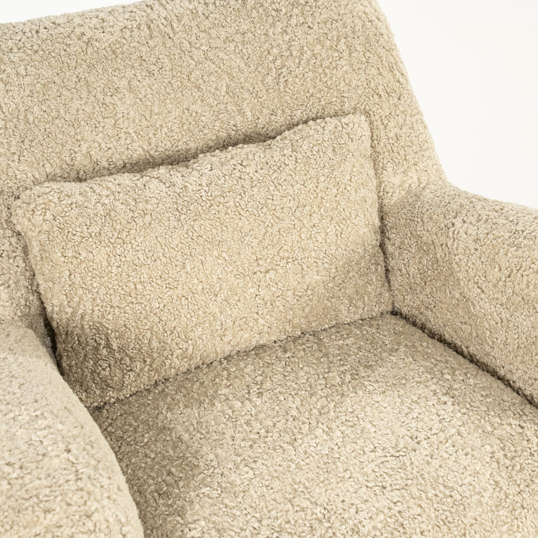 Fauteuil Shaun – stof & hout taupe sheep