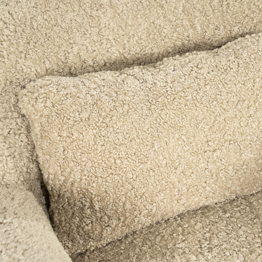 Fauteuil Shaun – stof & hout taupe sheep
